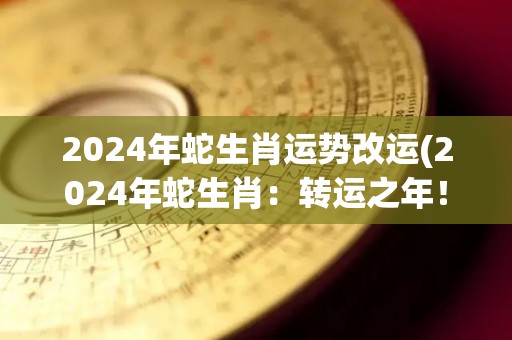 2024年蛇生肖运势改运(2024年蛇生肖：转运之年！)