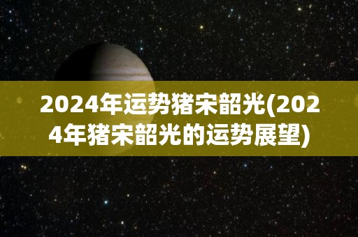 2024年运势猪宋韶光(2024年猪宋韶光的运势展望)