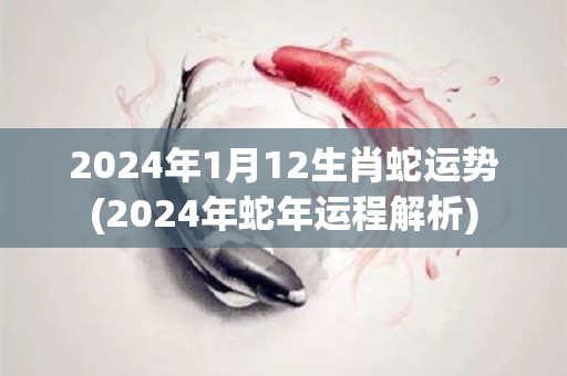2024年1月12生肖蛇运势(2024年蛇年运程解析)