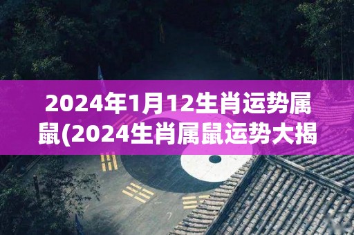 2024年1月12生肖运势属鼠(2024生肖属鼠运势大揭秘！)
