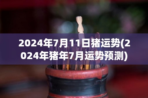 2024年7月11日猪运势(2024年猪年7月运势预测)