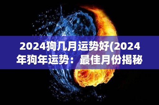 2024狗几月运势好(2024年狗年运势：最佳月份揭秘！)