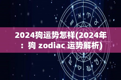 2024狗运势怎样(2024年：狗 zodiac 运势解析)