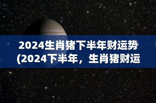 2024生肖猪下半年财运势(2024下半年，生肖猪财运亨通，顺势而为！)
