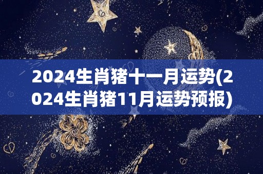 2024生肖猪十一月运势(2024生肖猪11月运势预报)