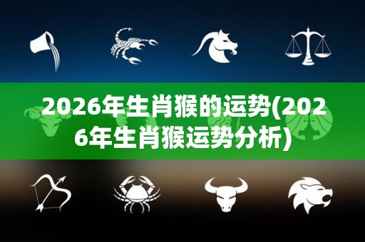 2026年生肖猴的运势(2026年生肖猴运势分析)