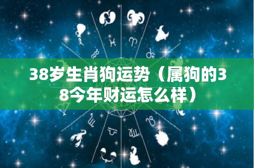 38岁生肖狗运势（属狗的38今年财运怎么样）