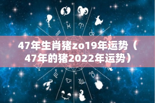 47年生肖猪zo19年运势（47年的猪2022年运势）