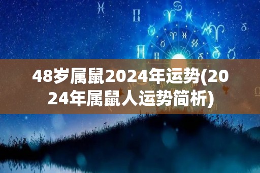 48岁属鼠2024年运势(2024年属鼠人运势简析)