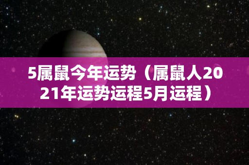 5属鼠今年运势（属鼠人2021年运势运程5月运程）