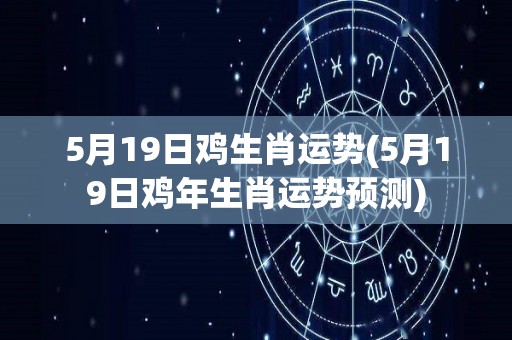 5月19日鸡生肖运势(5月19日鸡年生肖运势预测)