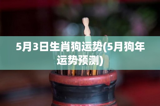 5月3日生肖狗运势(5月狗年运势预测)