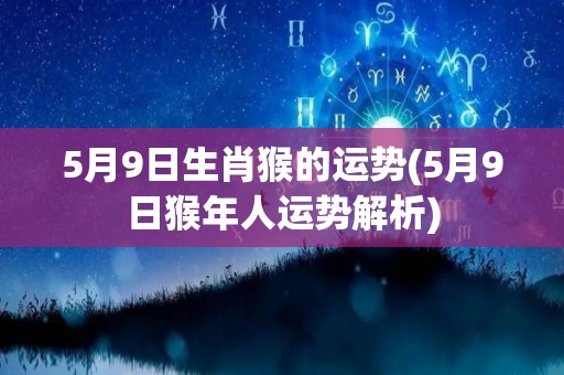 5月9日生肖猴的运势(5月9日猴年人运势解析)