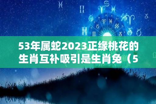 53年属蛇2023正缘桃花的生肖互补吸引是生肖兔（53年的蛇2020年的运势）