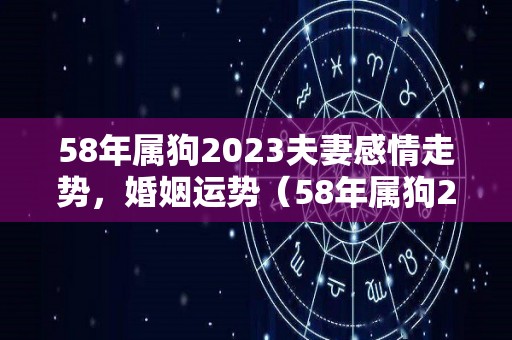 58年属狗2023夫妻感情走势，婚姻运势（58年属狗2022）