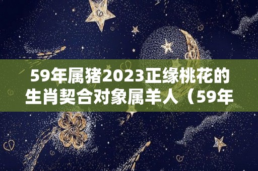 59年属猪2023正缘桃花的生肖契合对象属羊人（59年属猪男2020年的灾难）