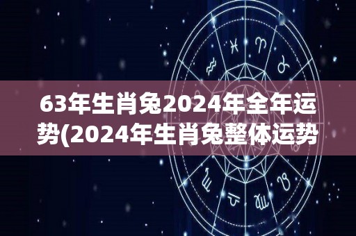 63年生肖兔2024年全年运势(2024年生肖兔整体运势预测)