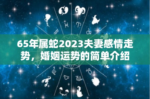 65年属蛇2023夫妻感情走势，婚姻运势的简单介绍