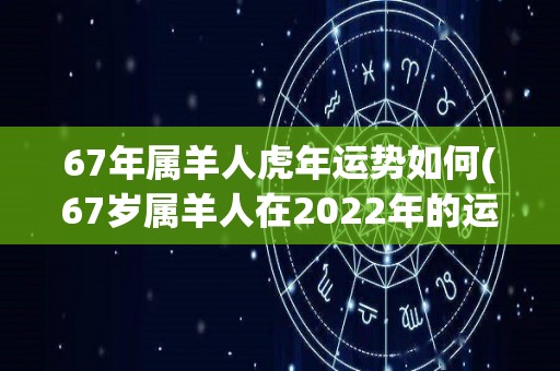 67年属羊人虎年运势如何(67岁属羊人在2022年的运势如何？)