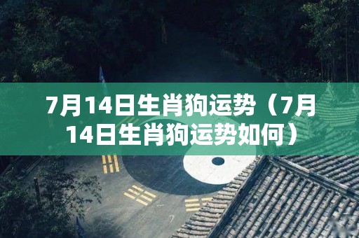 7月14日生肖狗运势（7月14日生肖狗运势如何）