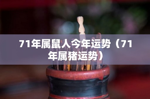 71年属鼠人今年运势（71年属猪运势）