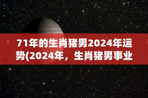 71年的生肖猪男2024年运势(2024年，生肖猪男事业运势升温，财运逐渐回升)