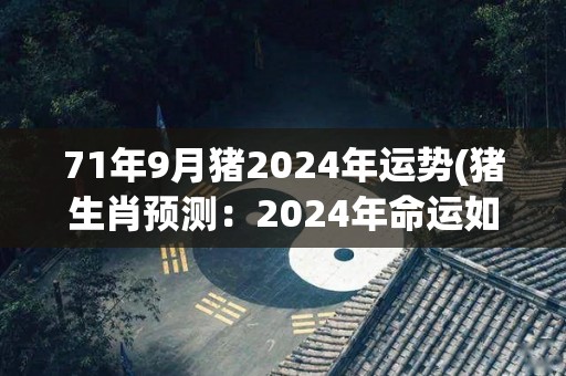 71年9月猪2024年运势(猪生肖预测：2024年命运如何？)