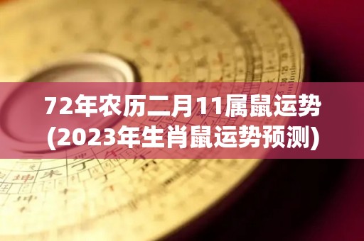 72年农历二月11属鼠运势(2023年生肖鼠运势预测)