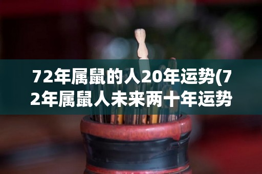 72年属鼠的人20年运势(72年属鼠人未来两十年运势大揭秘)