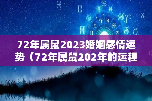 72年属鼠2023婚姻感情运势（72年属鼠202年的运程）
