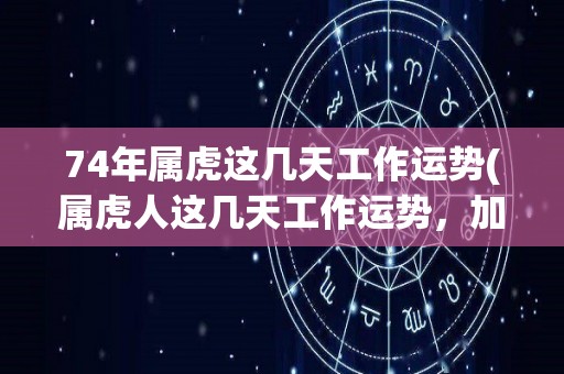 74年属虎这几天工作运势(属虎人这几天工作运势，加油努力！)