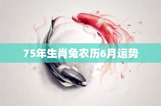 75年生肖兔农历6月运势