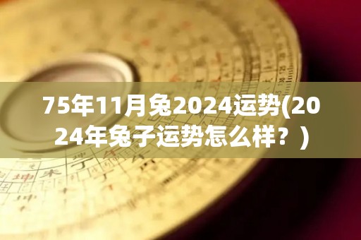 75年11月兔2024运势(2024年兔子运势怎么样？)