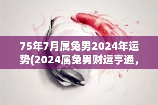 75年7月属兔男2024年运势(2024属兔男财运亨通，求职顺利，事业稳步拓展)