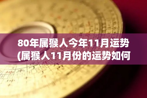 80年属猴人今年11月运势(属猴人11月份的运势如何？)