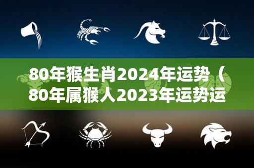 80年猴生肖2024年运势（80年属猴人2023年运势运程每月运程）