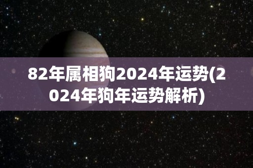 82年属相狗2024年运势(2024年狗年运势解析)