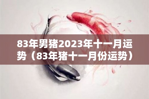 83年男猪2023年十一月运势（83年猪十一月份运势）