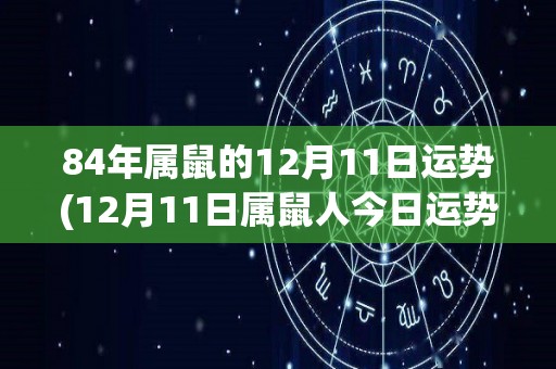 84年属鼠的12月11日运势(12月11日属鼠人今日运势如何？)