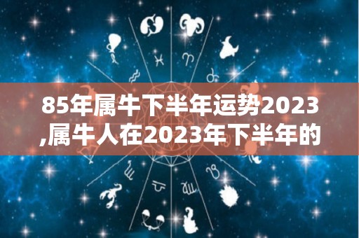 85年属牛下半年运势2023,属牛人在2023年下半年的运势如何？