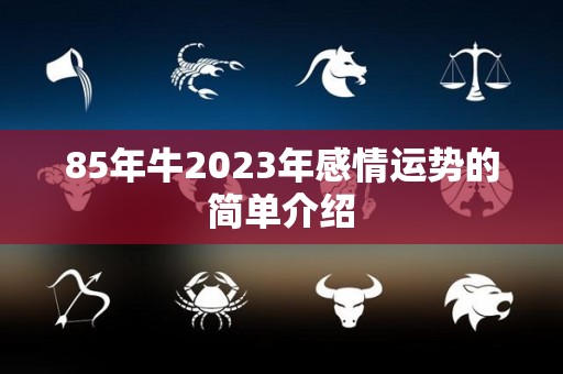 85年牛2023年感情运势的简单介绍
