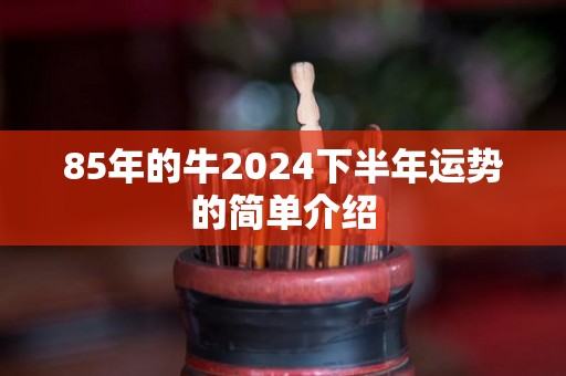 85年的牛2024下半年运势的简单介绍