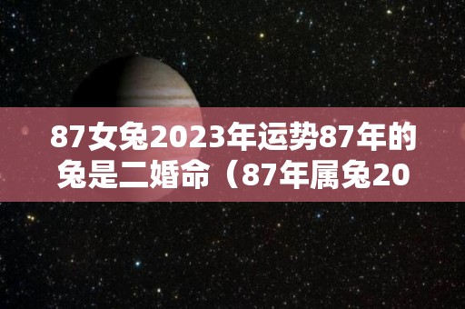 87女兔2023年运势87年的兔是二婚命（87年属兔2023年婚姻运势及运程及每月的运势）