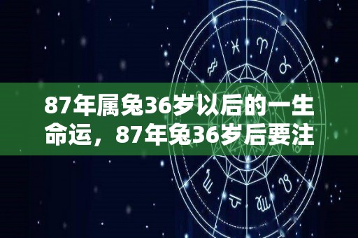 87年属兔36岁以后的一生命运，87年兔36岁后要注意这几个方面（87年属兔36岁命运怎么样）