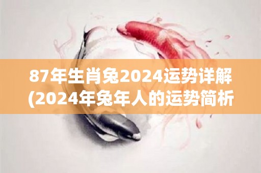 87年生肖兔2024运势详解(2024年兔年人的运势简析)