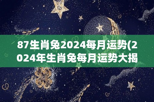 87生肖兔2024每月运势(2024年生肖兔每月运势大揭秘)