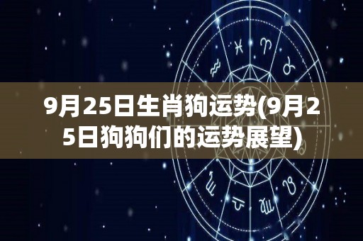 9月25日生肖狗运势(9月25日狗狗们的运势展望)