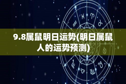 9.8属鼠明日运势(明日属鼠人的运势预测)