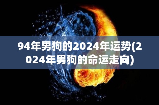 94年男狗的2024年运势(2024年男狗的命运走向)