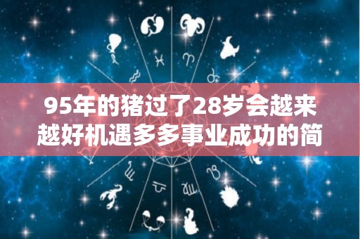 95年的猪过了28岁会越来越好机遇多多事业成功的简单介绍